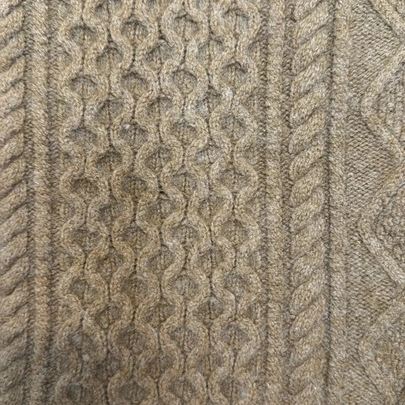 J. Crew Cable-knit patchwork tunic sweater Camel/Tan/Brown Size Small Chunky - Picture 5 of 13